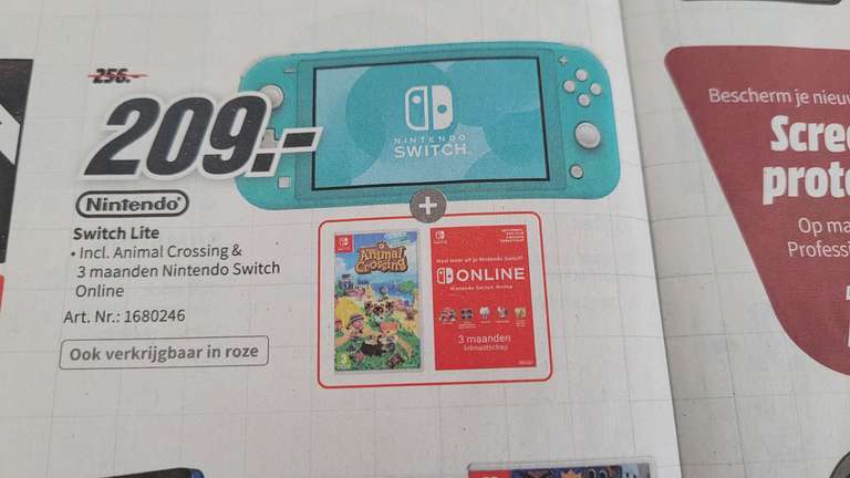 Vanaf maandag: Nintendo Switch Lite + Animal Crossing: New Horizons en 3 maanden Switch Online @Mediamarkt