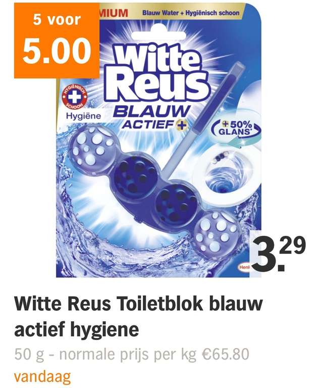 5 witte reus wc blokken voor €5 @AH