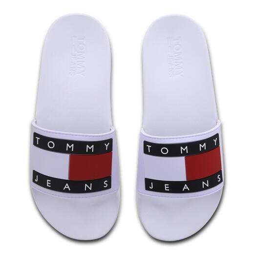 Tommy Jeans Flag Pool slippers wit voor €15,99 @ Foot Lcoker