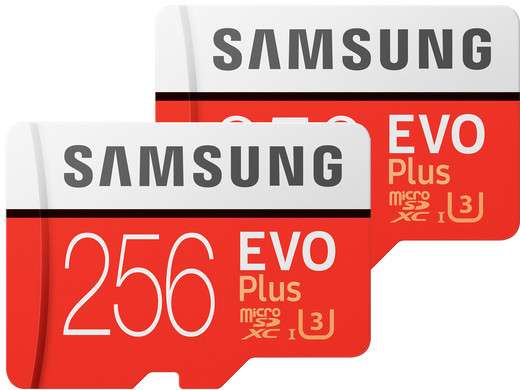 2x Samsung EVO Plus microSD 256 GB