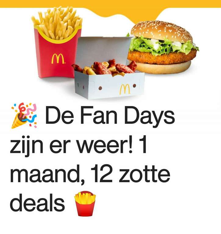 [GRENSDEAL BELGIË] McDonald's fan days, 1 maand lang 12 deals