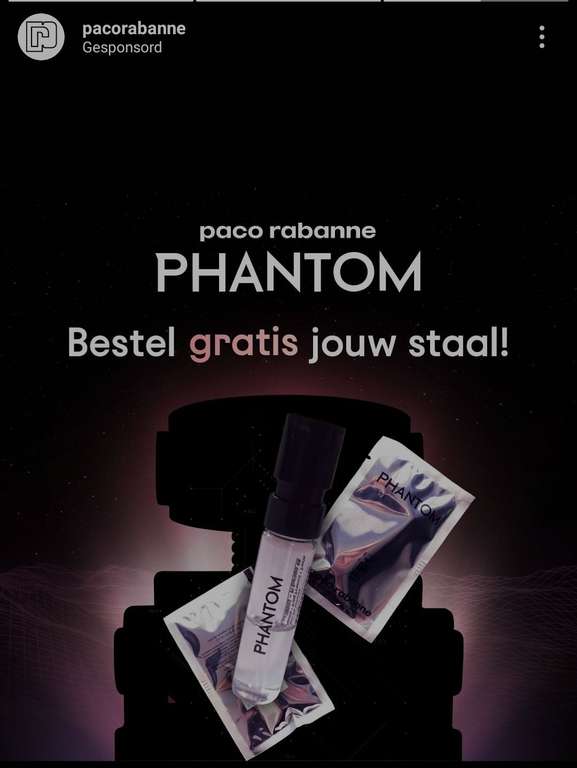 Gratis staaltje Paco Rabanne Phantom (BE & NL)