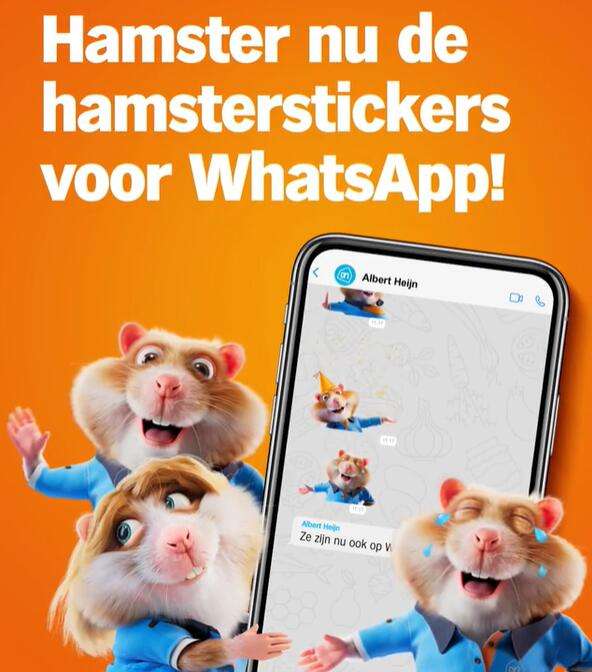 Gratis Hamsterééééén stickers voor Whatsapp @ AH