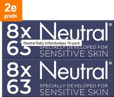 Neutral Baby billendoekjes Sensitive 16-pack 2e gratis @ AH
