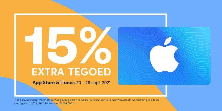 iTunes / Apple App Store tegoed: 15% extra tegoed + 10% korting in de nieuwe app Beltegoed.nl