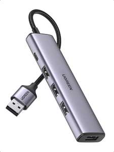 UGREEN 4-poorts USB 3.0 hub met USB-C (oplaad)poort voor €12,99 @ Amazon.nl