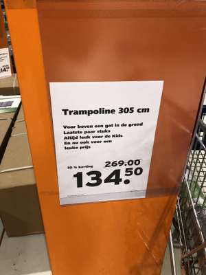[lokaal] Trampoline 305 cm met net/palen 50% in Gamma Hilversum
