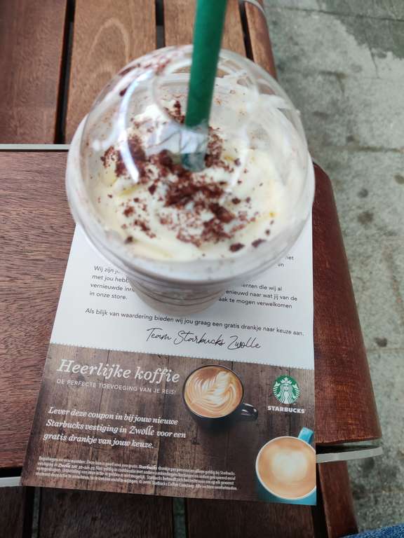 Gratis drankje naar keuze na aankoop bij Starbucks Zwolle en 20% studentenkorting