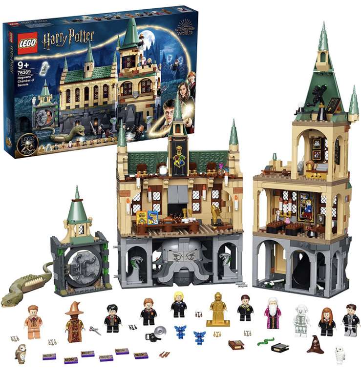 LEGO 76389 Harry Potter The Secret Chamber of Hogwarts Building Set with the Grand Hall, 20-Year Anniversary Set with Golden Doll