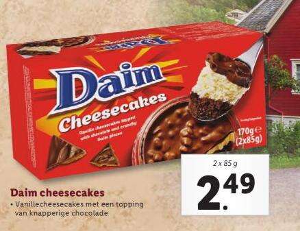 Daim Cheesecakes €2,49 bij Lidl