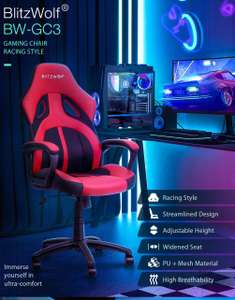 BlitzWolf® BW-GC3 Racing Style Gaming Chair PU + Mesh Adjustable