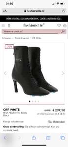 OFF WHITE High Heel Ankle Boots Black FASHIONETTE