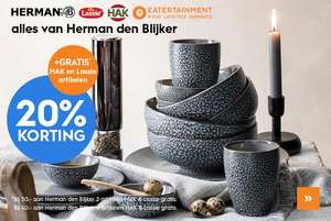 20% korting op alle van Herman den Blijker keukengerei + gratis HAK en Lassie artikelen @Blokker.nl