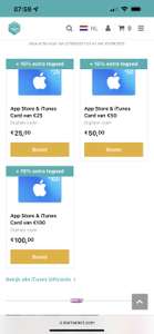 15% extra iTunes tegoed bij Startselect bij kaarten van €25, €50 en €100