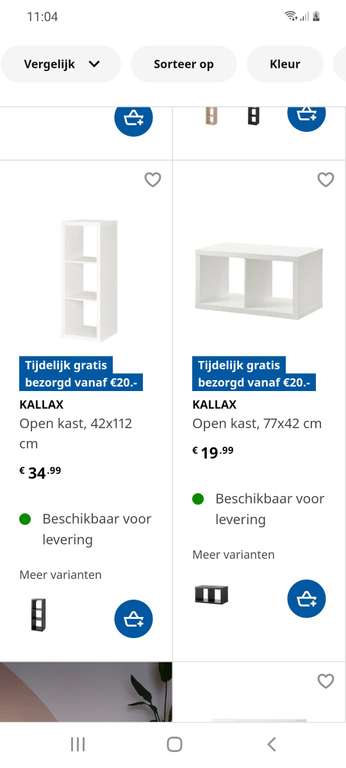 Ikea - tijdelijk gratis verzending vanaf €20 op geselecteerde artikelen