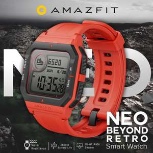 Amazfit Neo Smartwatch retro design - kleur rood of zwart @ Amazon DE