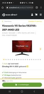 [Zakelijk] ViewSonic VX2705-2KP-MHD Zwart budget gaming monitor 144hz 27"