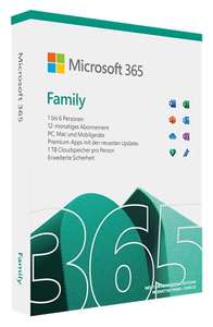 Microsoft 365 Family | 6 Gebruikers | Meerdere PCs/Macs, Tablets en mobiele apparaten | 1 jaar-abonnement | doos