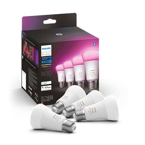 Philips Hue White and Colour Ambiance E27 4 pack 800 lm @Amazon.de