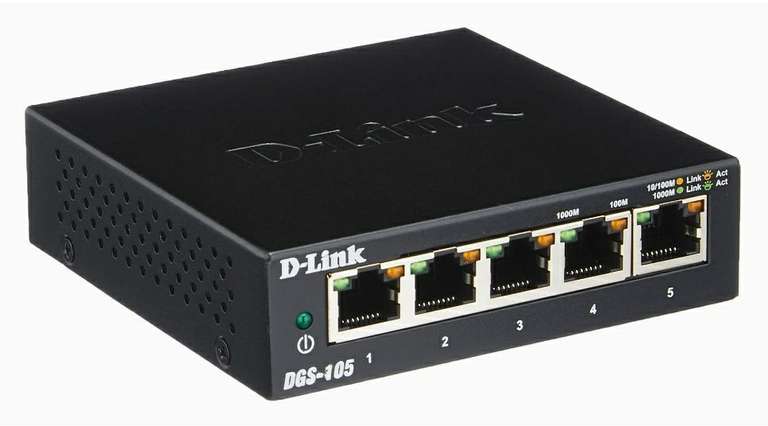 D-Link DGS-105 netwerk switch (5 poorten, tot 2000mbit/s per poort)