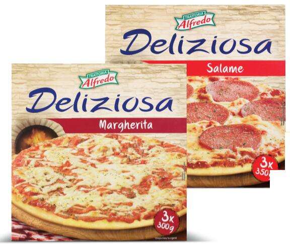 Trattoria Alfredo Pizza Margherita of Salami 3-pack met 50% korting @ Lidl met kortingscoupon