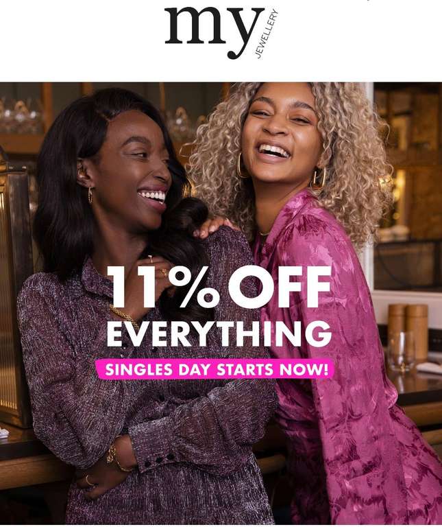 Singlesday MyJewellery: 11% korting op alles