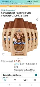 Schwarzkopf Repair en Care Shampoo 250ml , 6 stuks