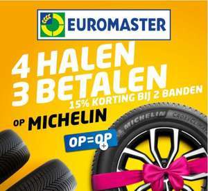 Michelin banden 4 halen, 3 betalen bij Euromaster