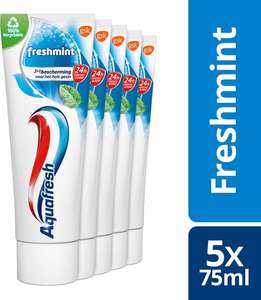 Dagdeal: Aquafresh Freshmint - 5x 75 ml - Tandpasta - Voordeelverpakking