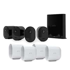 Arlo Pro3 WiFi Outdoor Surveillance Camera Zwart, 2K UHD (1x Basis station 4x camera en 4x buitenbehuizing)