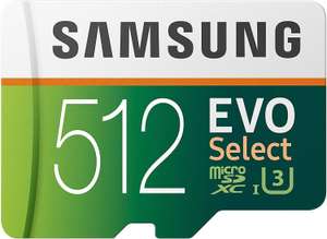 (laagste prijs ooit) Samsung EVO Select 512GB Micro SD (U3) @Amazon DE BlackFriday