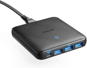 Anker PowerPort Atom III Slim USB-C oplader, 45W, 1x USB-C, 3X USB-A