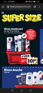 Nivea deodorant 6 voor 10 Euro (€ 1,66 per stuk)