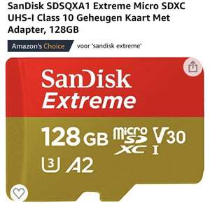 SanDisk SDSQXA1 Extreme Micro SDXC UHS-I Class 10 Geheugen Kaart Met Adapter, 128GB
