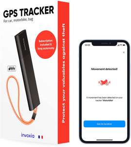 Invoxia GPS-tracker zonder simkaart met realtime antidiefstalwaarschuwing en lange batterijduur