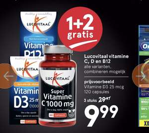 Lucovitaal 1+2 gratis op de vitamine B12, vitamine C en vitamine bij de Etos. - Pepper.com