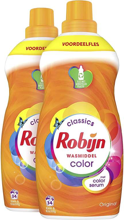 Robijn Color Klein & Krachtig Classics Vloeibaar Wasmiddel 2x 34 wasbeurten