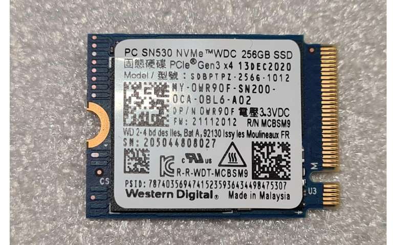 Western Digital (WD) SN530 enorm in de korting! 256GB M.2 2230 PCIe NVMe SSD