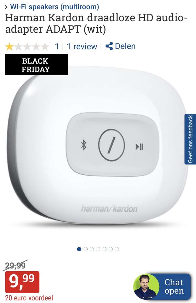Harman Kardon draadloze audio adapter(wit)