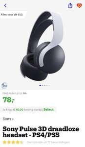 [select deal bol.com] Sony Pulse 3D draadloze headset - PS4/PS5 €78