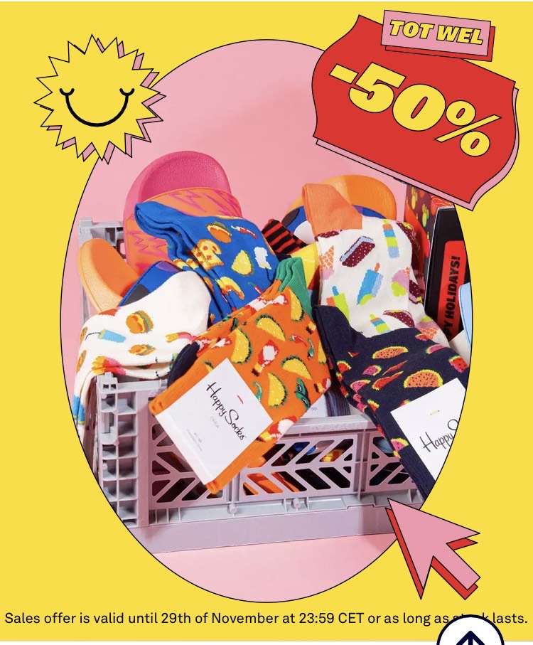 Happy Socks sale tot 50% korting