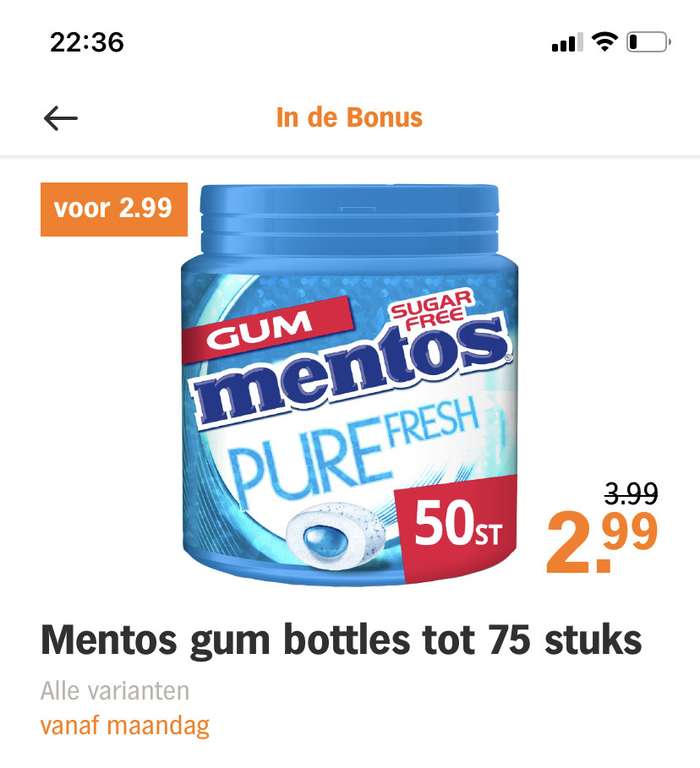 Mentos Gum Insta white €0.99