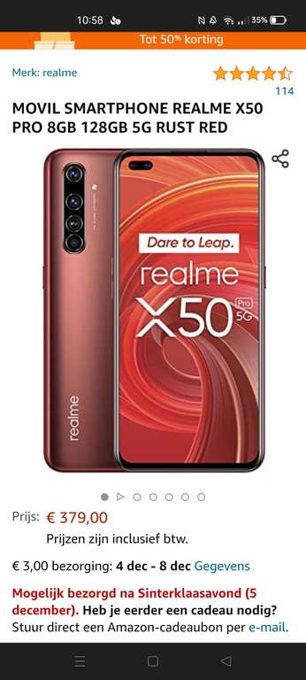 Realme x50 pro red 128gb smartphone