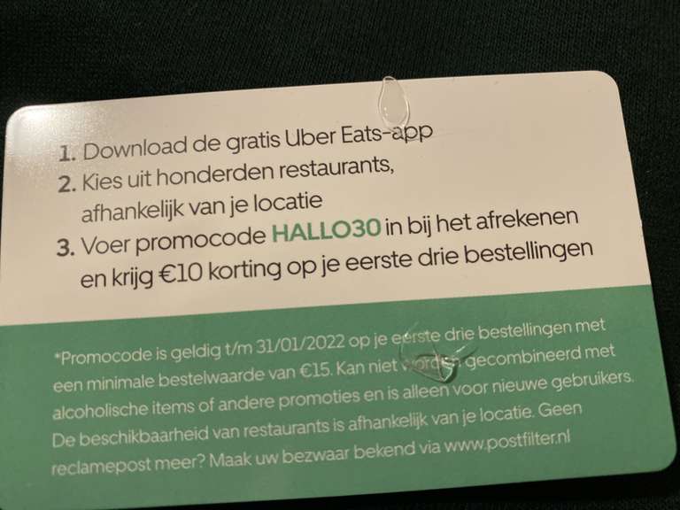 3x €10 korting bij Uber Eats. Minimaal bestelbedrag €15 (voor nieuwe klanten)