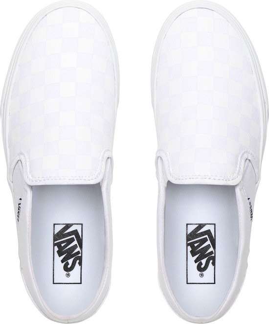 Vans Asher Checkerboard Dames Sneakers - White/White - Maat 39