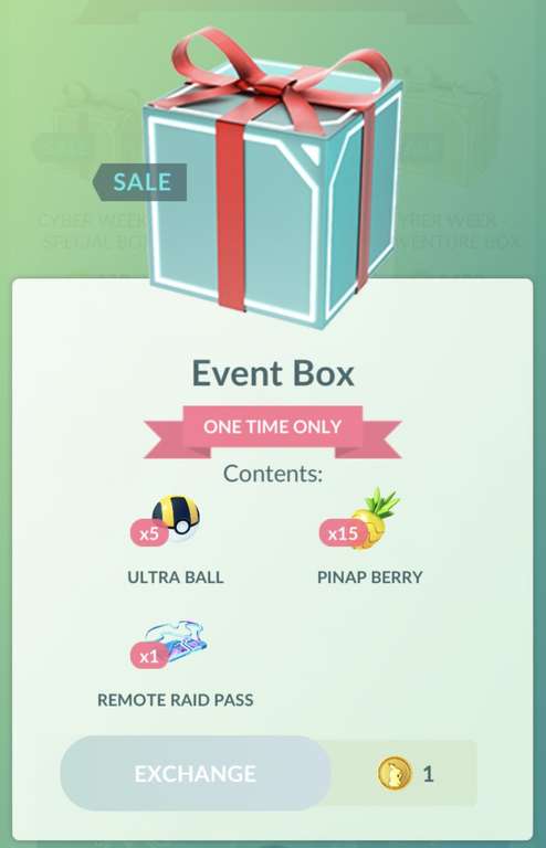 Pokémon GO Event Box voor 1 PokéCoin