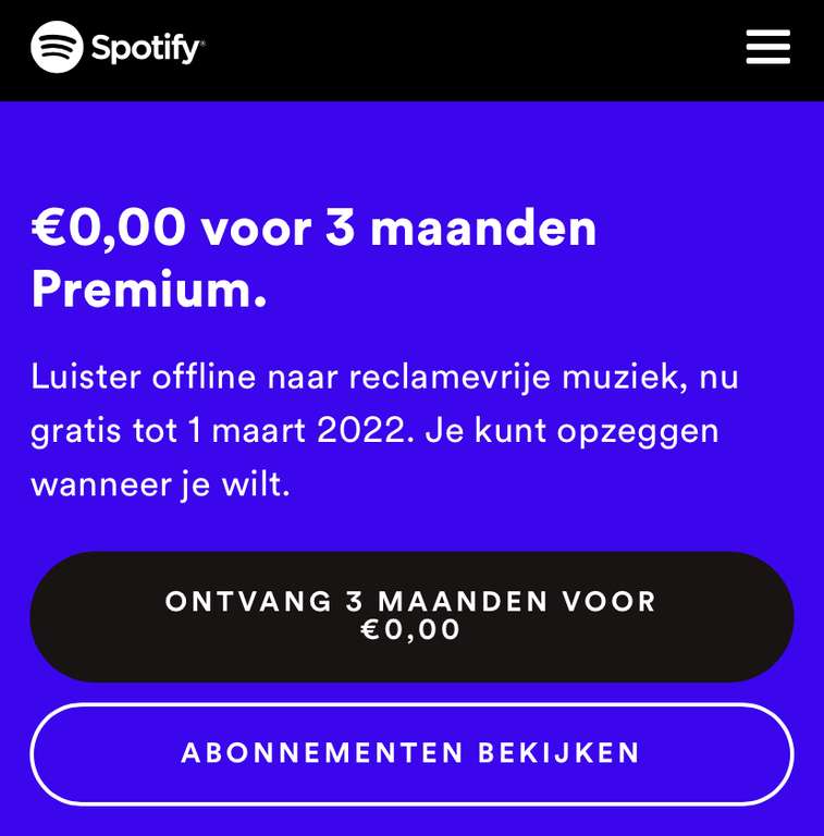 3 maanden Spotify Premium gratis