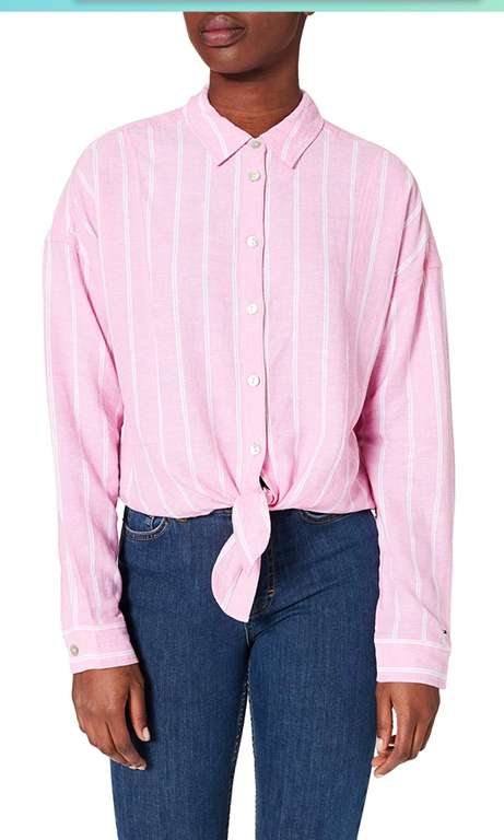 Tommy Jeans Damen Tjw Relaxed Front Knot Shirt Hemd