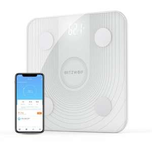 BlitzWolf® BW-SC1 WiFi Smart Body Fat Scale APP Control BMI Data Analysis with 13 Body Metrics Digital Weight Scale