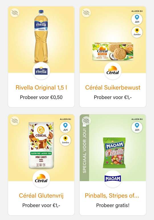 Nieuwe Scoupy acties: Rivella, Cereal en mogelijk gratis Maoam